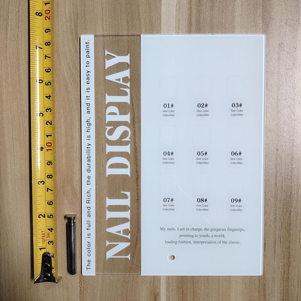 Japanese Nail Art Display Board: Three-Color Gel Polish Chart Book & Stand