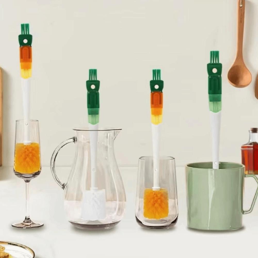Multi-purpose 5 In 1 Cup Washing Combo Multi-functional Detachable Bottle Brush Eco-friendly 5 In 1 Cup Brush