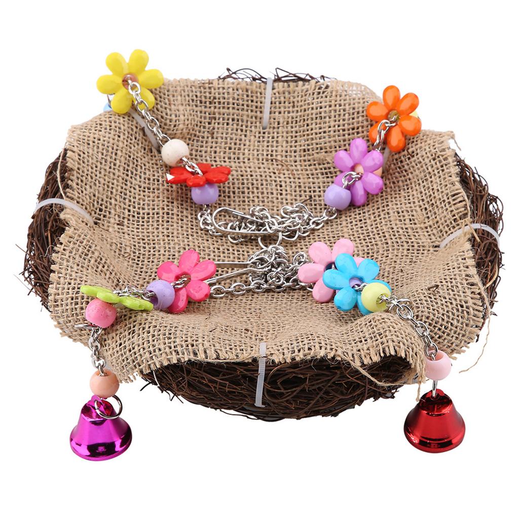 Rattan   Bird  ing   Toy with  s Bird Swing Standing Perch Toy Cage Hammock(S)