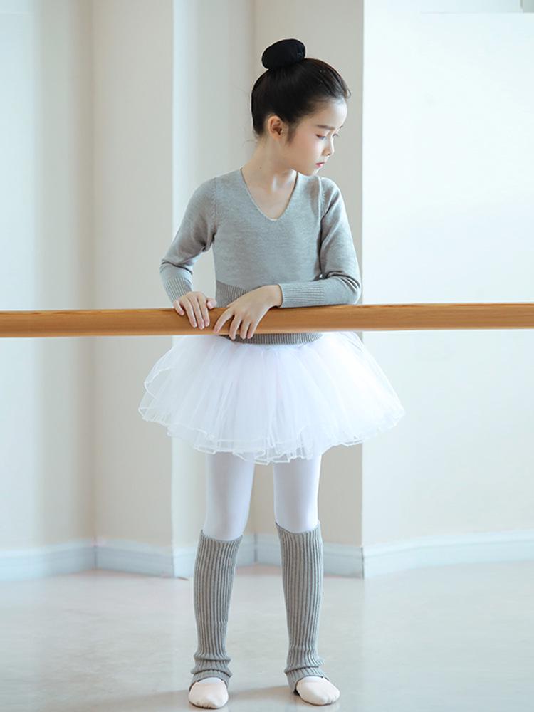 Children's Long Sleeve V-Neck Dance Sweater - Autumn/Winter Ballet Outerwear Top