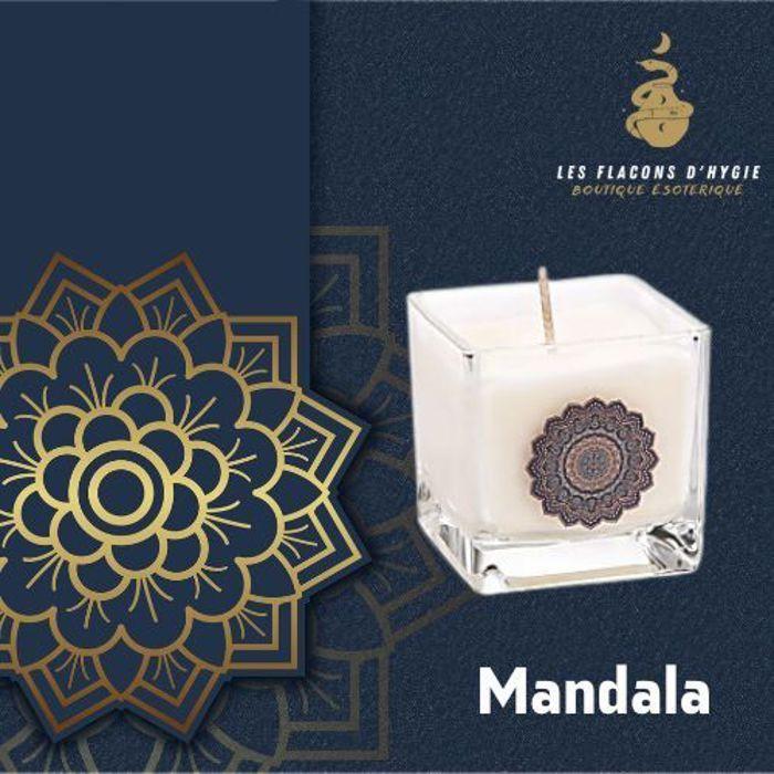 Bougie Parfumée - Écologique - Mandala - Cire De Colza - Parfum Oudh - 6x6x6 Cm
