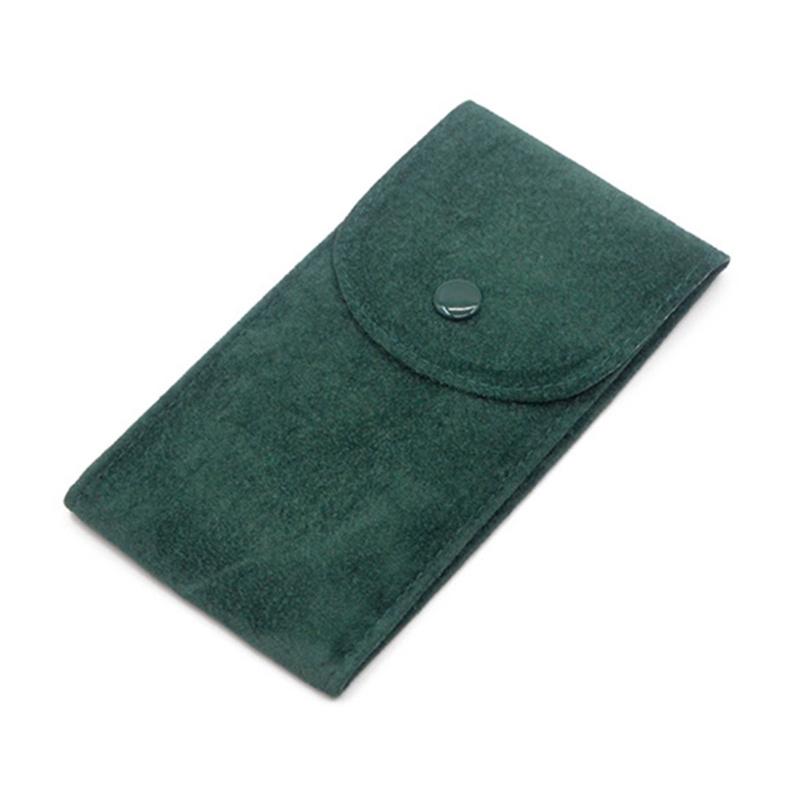 High-end Watch Storage Bag with Zipper, Portable Fleece Wristwatch Scratch-Proof Snap Button and Thickened Watch Pouch