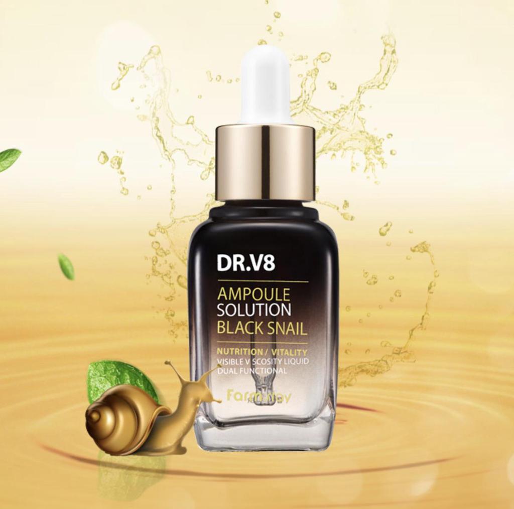 FARM STAY Dr. V8 Ampoule Solution Escargot Noir 30 ml (3 Options)