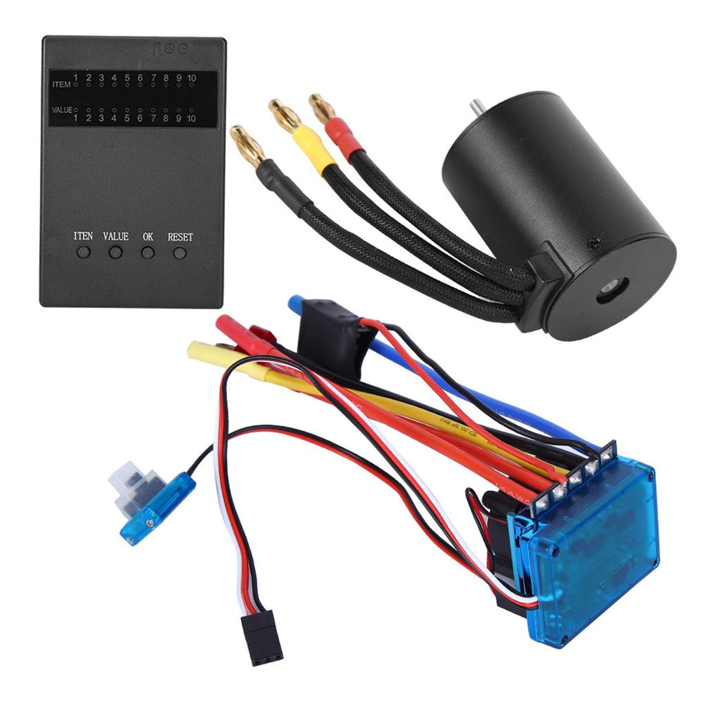 3650 Motor 3100KvBrushless ESC Program Card Set for 1 10 RC Car Replacement Part(120A )