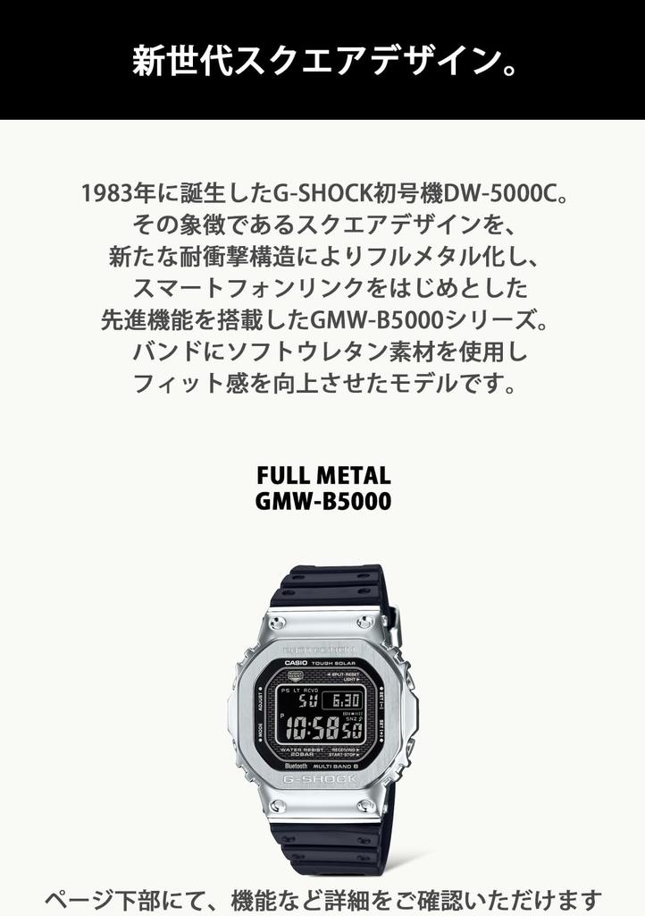 Pánské hodinky Casio G-Shock GMW-B5000-1JF, Černé, Bluetooth, Solární napájení, Autentický japonský produkt