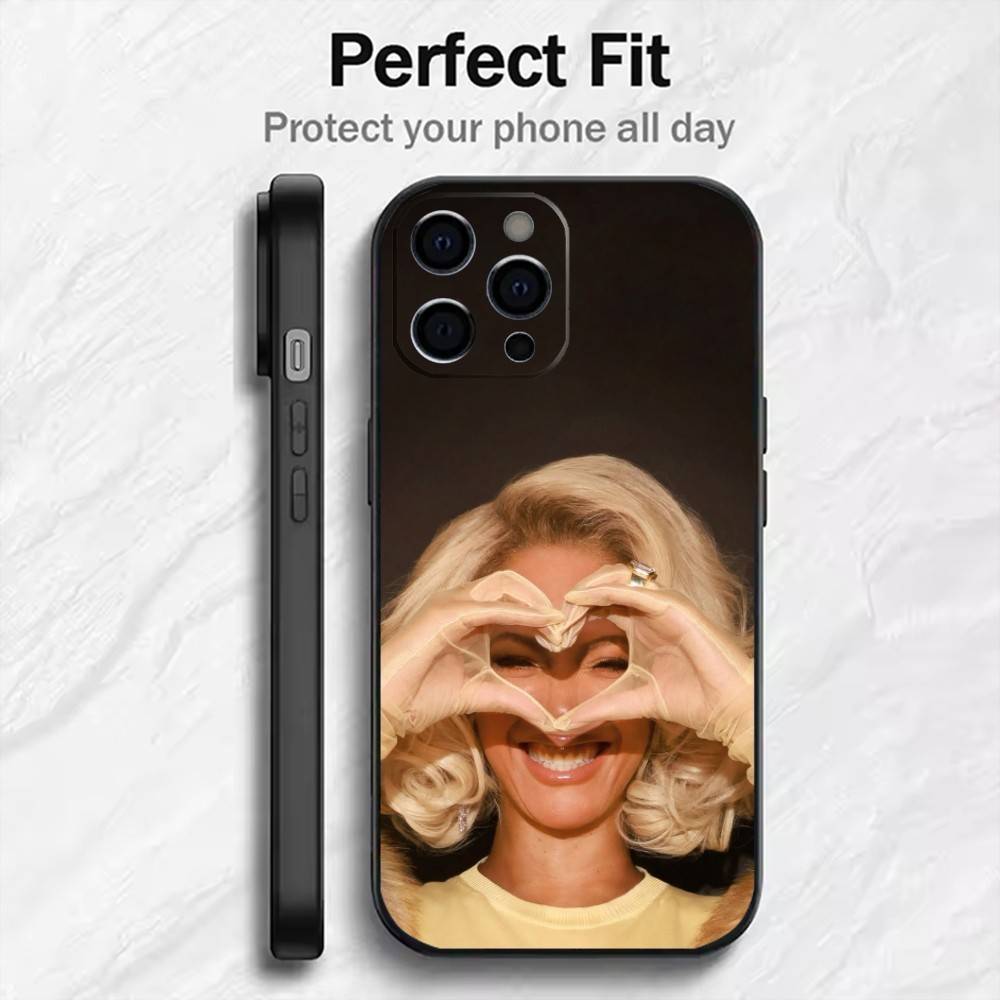 Cowboy Carter B-BeyonceS Phone Case For iPhone17,16,15,14,13,12 Plus,Max Soft Silicone Black Cover
