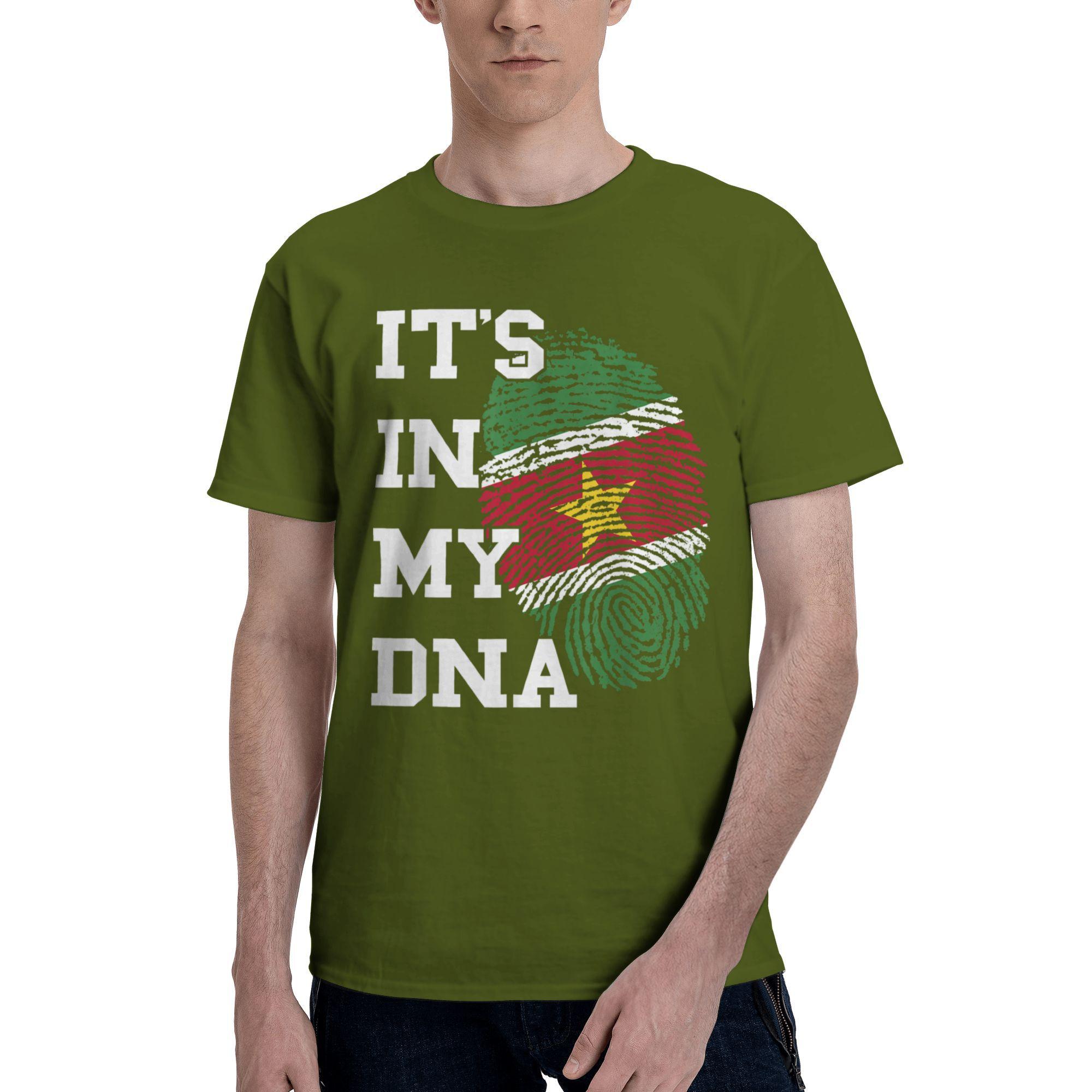 

Men T-Shirt Suriname Flag Its In My DNA Thumbmark Surinamese Roots Novelty Tee Shirt Short Sleeve T Shirts O Neck Tops Classic 4XL