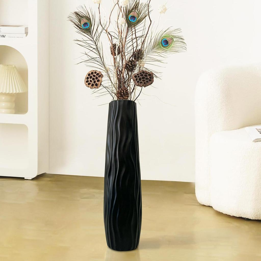 Tall Floor Vase, 3D Relief Floor Centerpiece Standing Hydroponic Vase For Home Living Room Kitchen Bedroom Dining Entryway