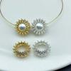 14k Gold Filled Sunflower Zircon Bead DIY Jewelry Accessories