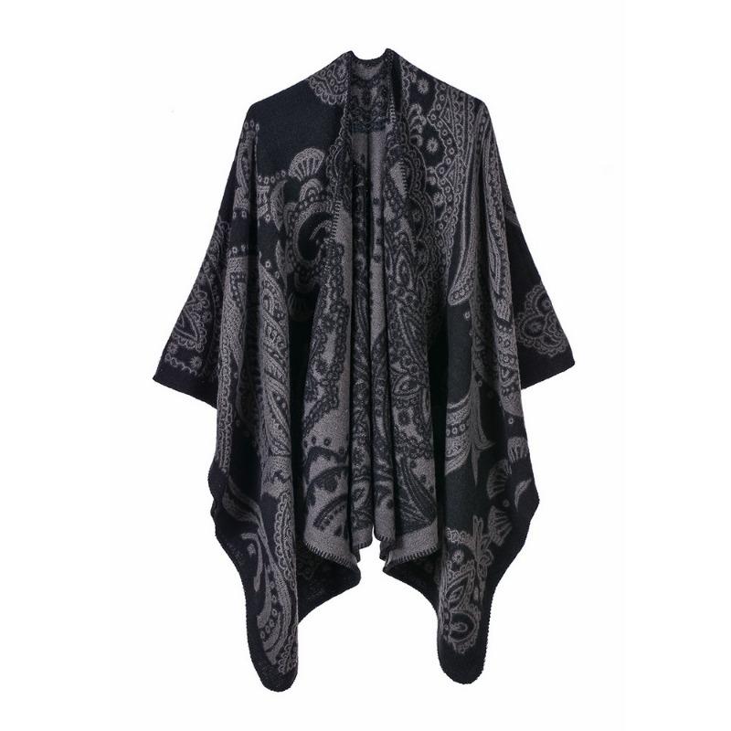 Fashion Autumn and Winter Hot Sale Big Cashew Imitation Cashmere Women's Scarf Versatile Thickened Warm Shawl Cape