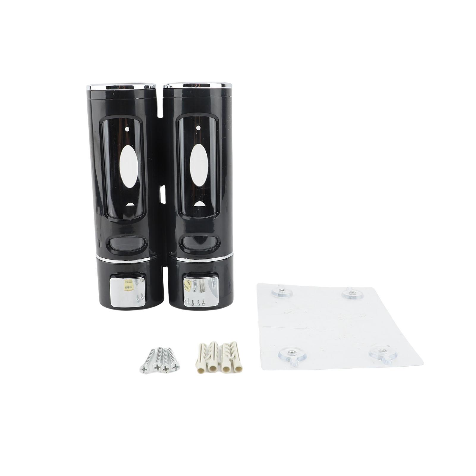 Shampoo Conditioner Dispenser Punchless Wall Mounted 2 Chamber Soap Dispenser for Bathroom Hotel Hospital