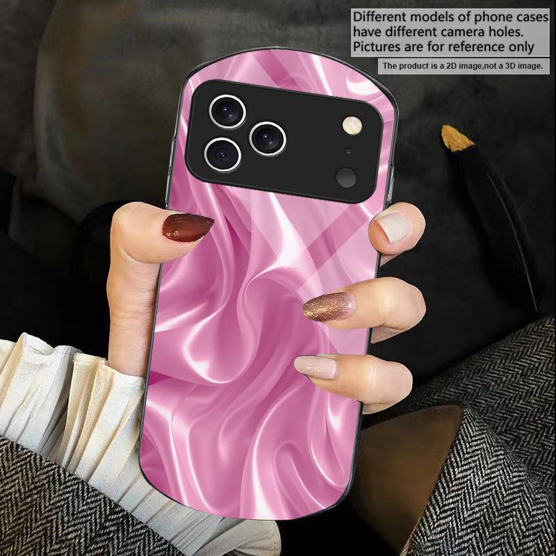 The golden silk of waves For iPhone 17 Air 16 15 14 Pro 13 Plus 12 mini 11 Pro Max XR X 7 8 Elliptical Tempered Glass Phone Case