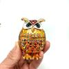 Elegant Owl Themed Jewelry Organizers With Diamonds Accent Secure Alloy Case for Rings Collections