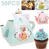 50/100Pcs Teapot Gift Boxes Cute Cookie Candy Box Mini Paper Present Bags Wedding Bridal Birthday Christmas Decor Party Supplies