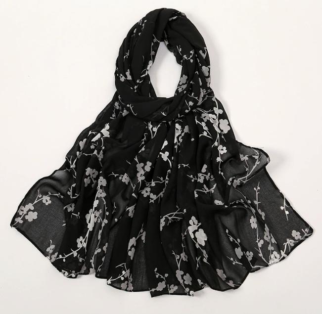 Korean Style Luxury Women Spring And Summer Metallic Daisy Flower Long Scarves Pashmina Female Shawl Hijab