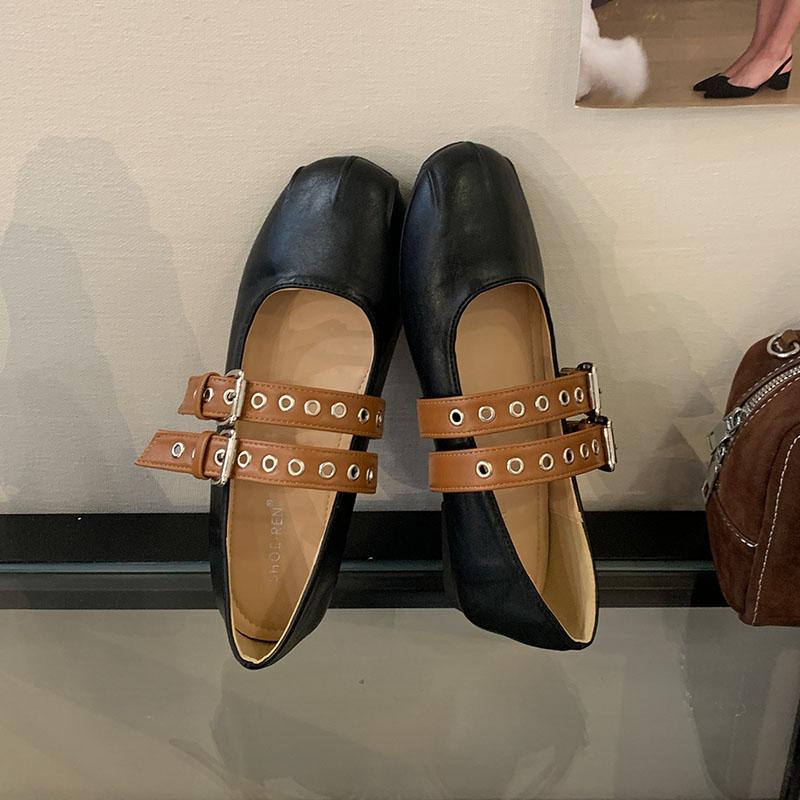 

Fashion Fashion Buckle Women Flats With Shoes Soft Female Shallow Footwear Round Toe Ladies Mary Janes Flats Shoes 35 чёрный