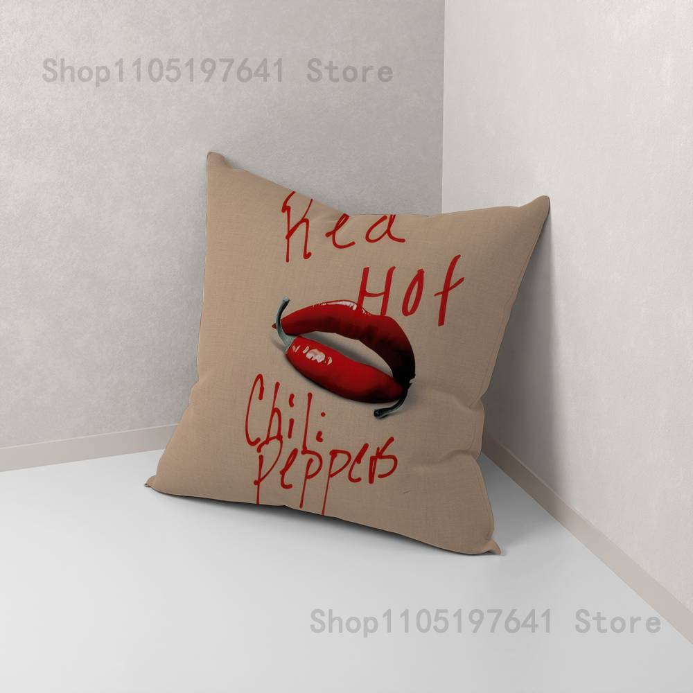 Chili Red RHCP Pillow Case For Sofa Decor Car Office Room Printing Cushion Cover Decorations and Protector