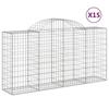 VidaXL Paniers à gabions arqués 15 pcs 200x50x100/120 cm fer galvanisé, gabion, cage de gabion, panier de mur de gabion, mur 3146333