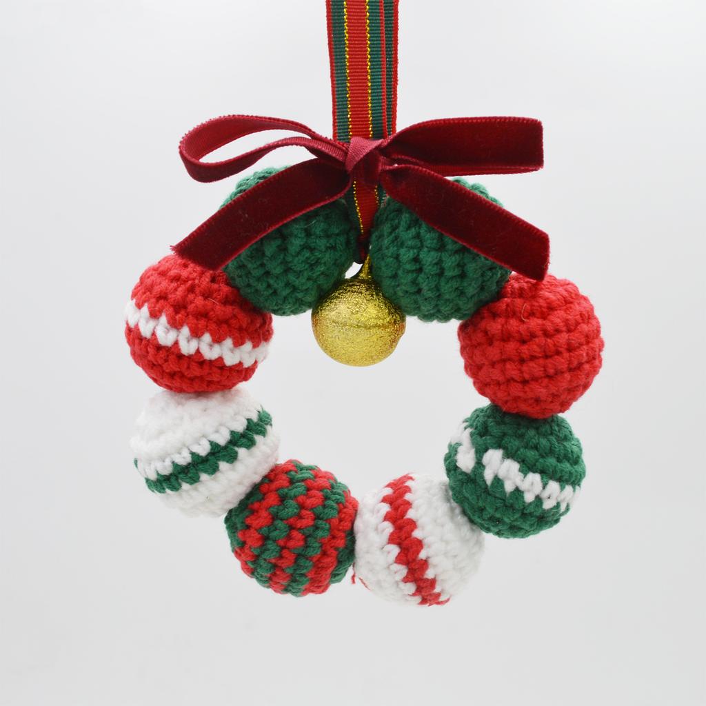 Fashion Wool Crochet Xmas Bell Party Ornament Christmas Home Decoration Handmade Knitted Small Bell Pendant Room OutDoor Decor