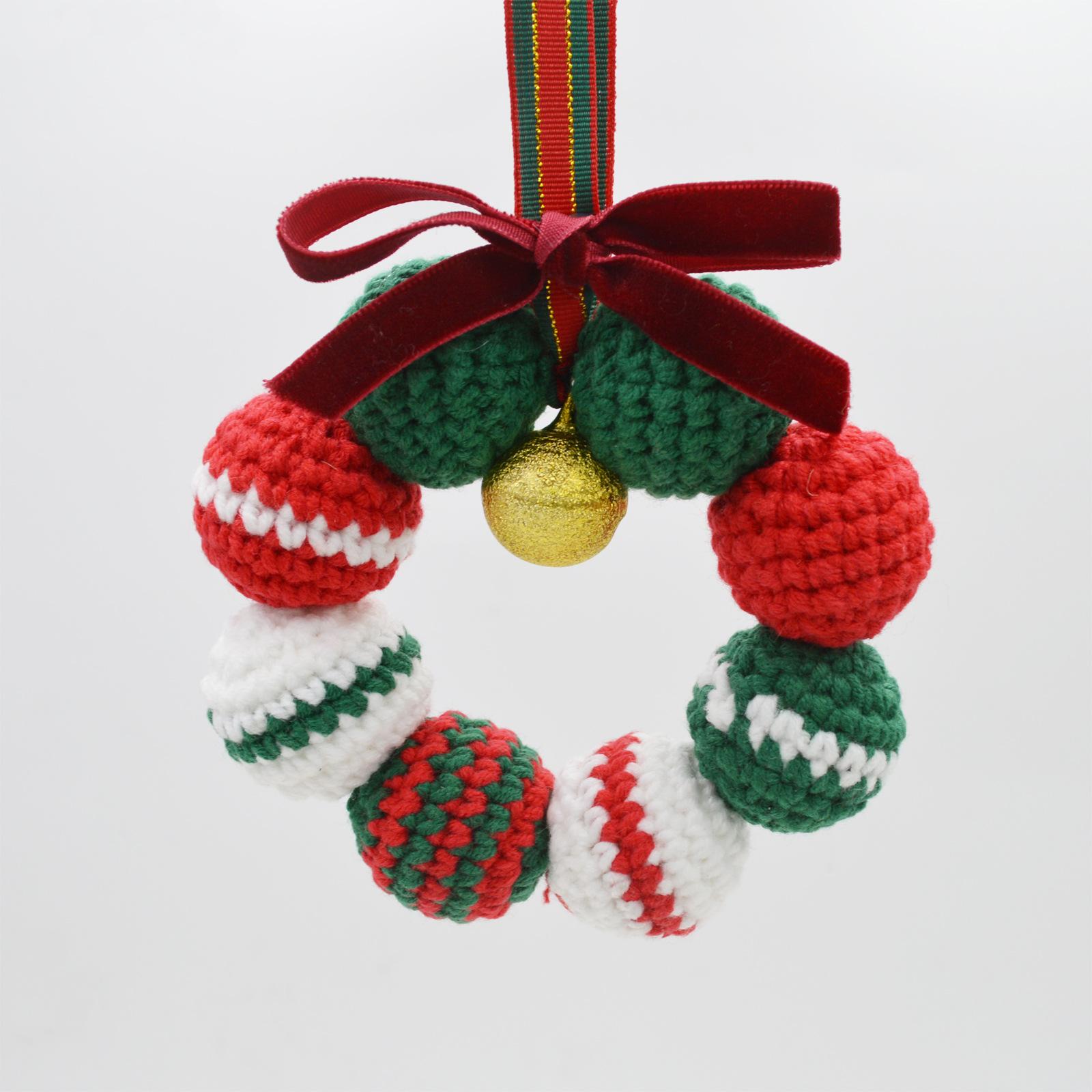 

Fashion Wool Crochet Xmas Bell Party Ornament Christmas Home Decoration Handmade Knitted Small Bell Pendant Room OutDoor Decor