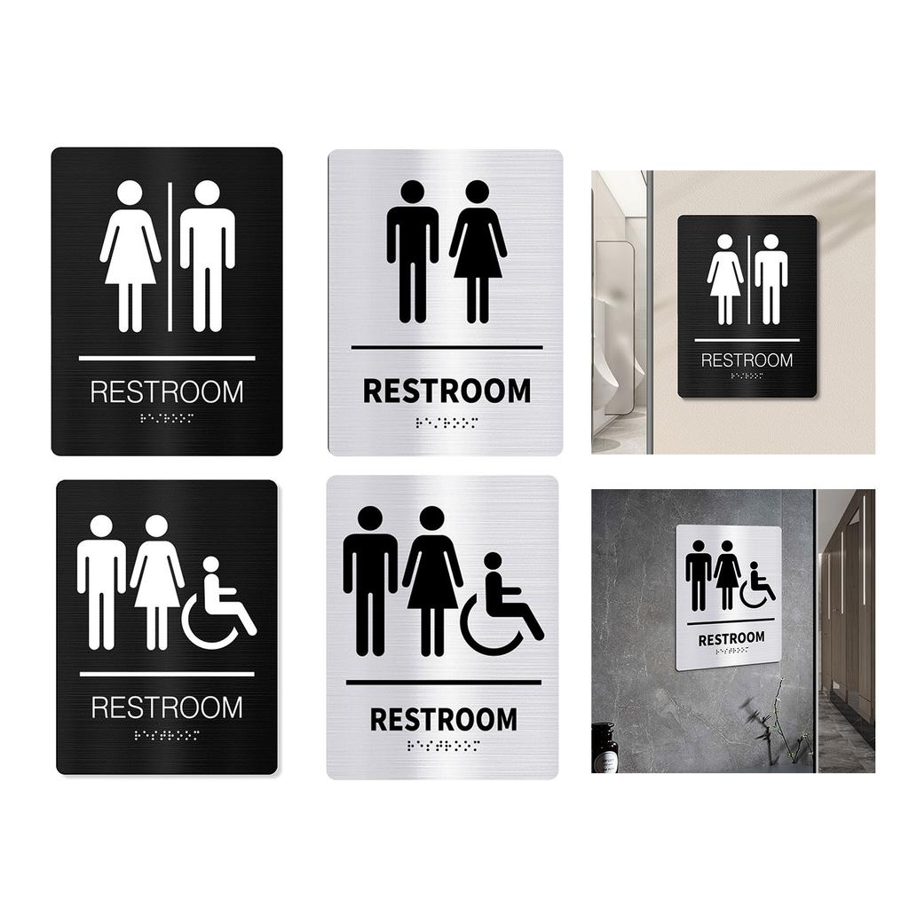 Bathroom Signs Toilet WC Mark Label Farmhouses Decorations for Farmhouses Decorations SelfAdhesive Wall Sticker