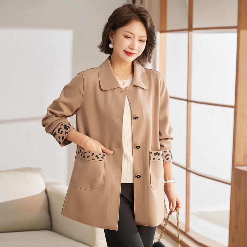 

Элегантный женский плащ средней длины с лацканами 3XL