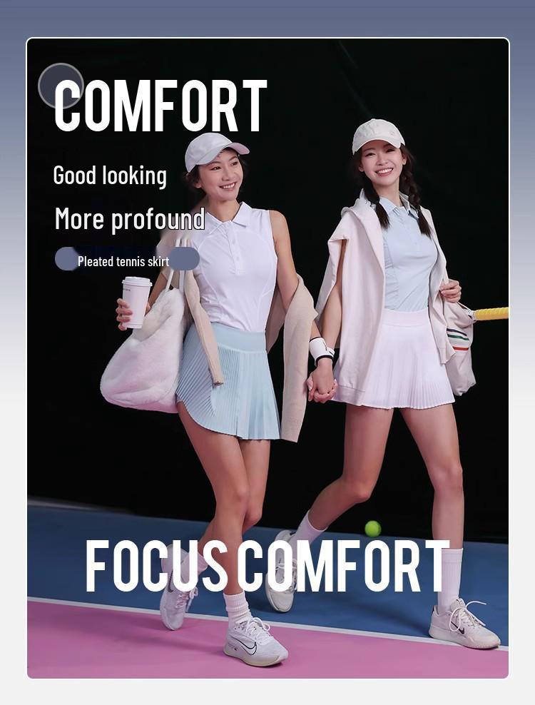 Women's Casual Sporty Pleated Skort - Breathable Tennis & Fitness Wear