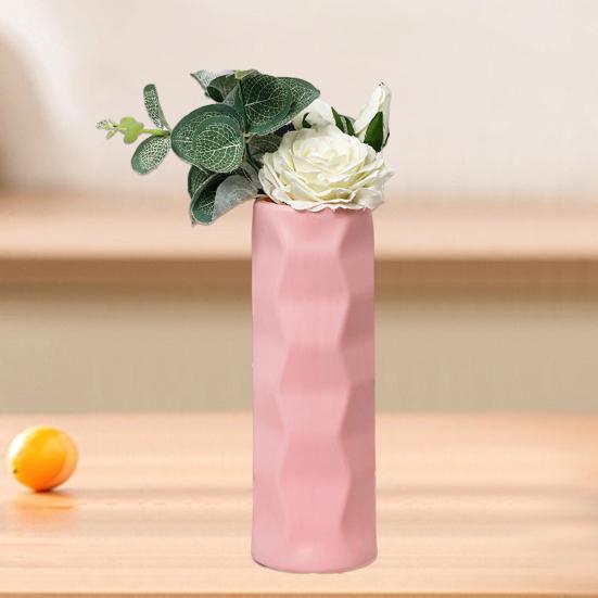 Flower Vase Wave Design Nordic Style Solid Color Stable Bottom Wide Opening