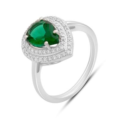 Silver Ring with Nano Emerald 2.401ct, Item Weight 3.54 Gr (2197317)