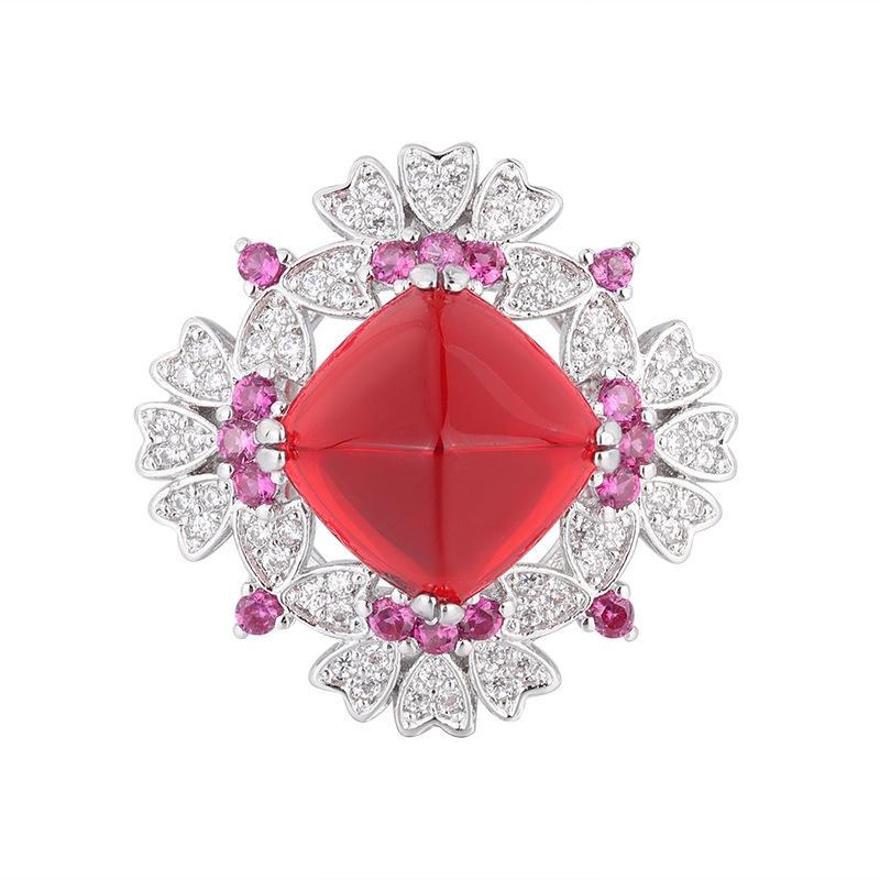 Sugar Tower Blue Wrist Ring Emerald Bracelet Ruby Bracelet Light Luxury Color Treasure Zircon Ring