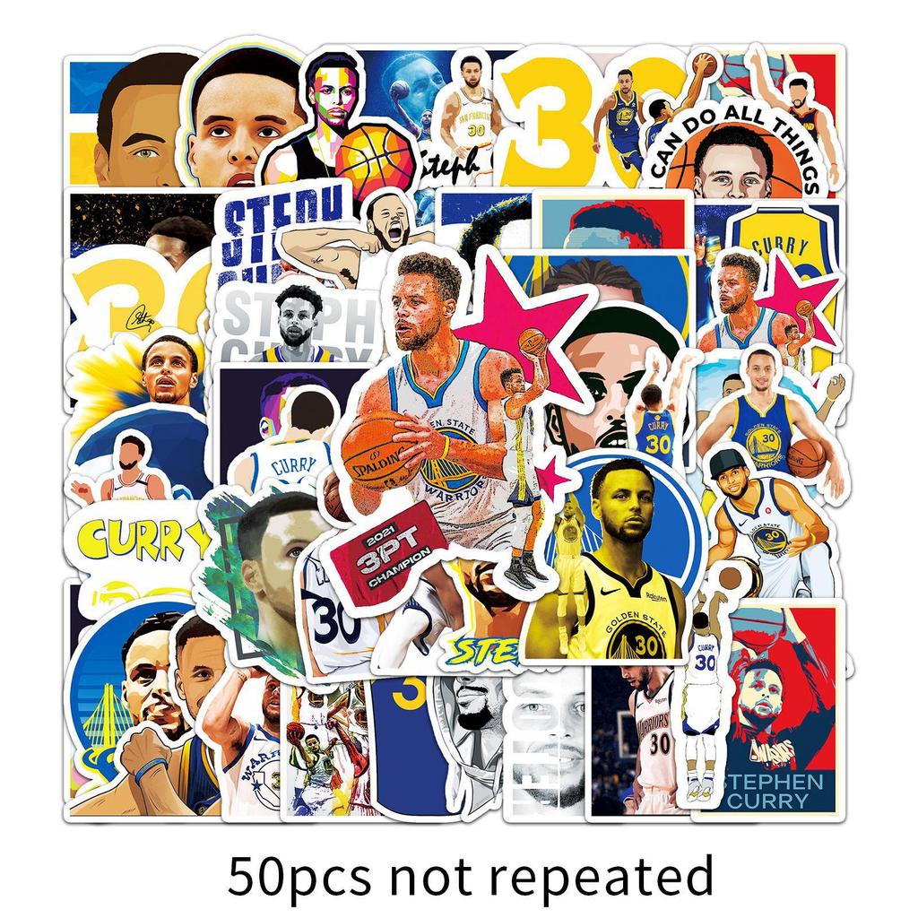 50 Stück Curry Basketball Superstar Graffiti Aufkleber für Koffer, Roller, Computer, Tablet, Cartoon Dekor.