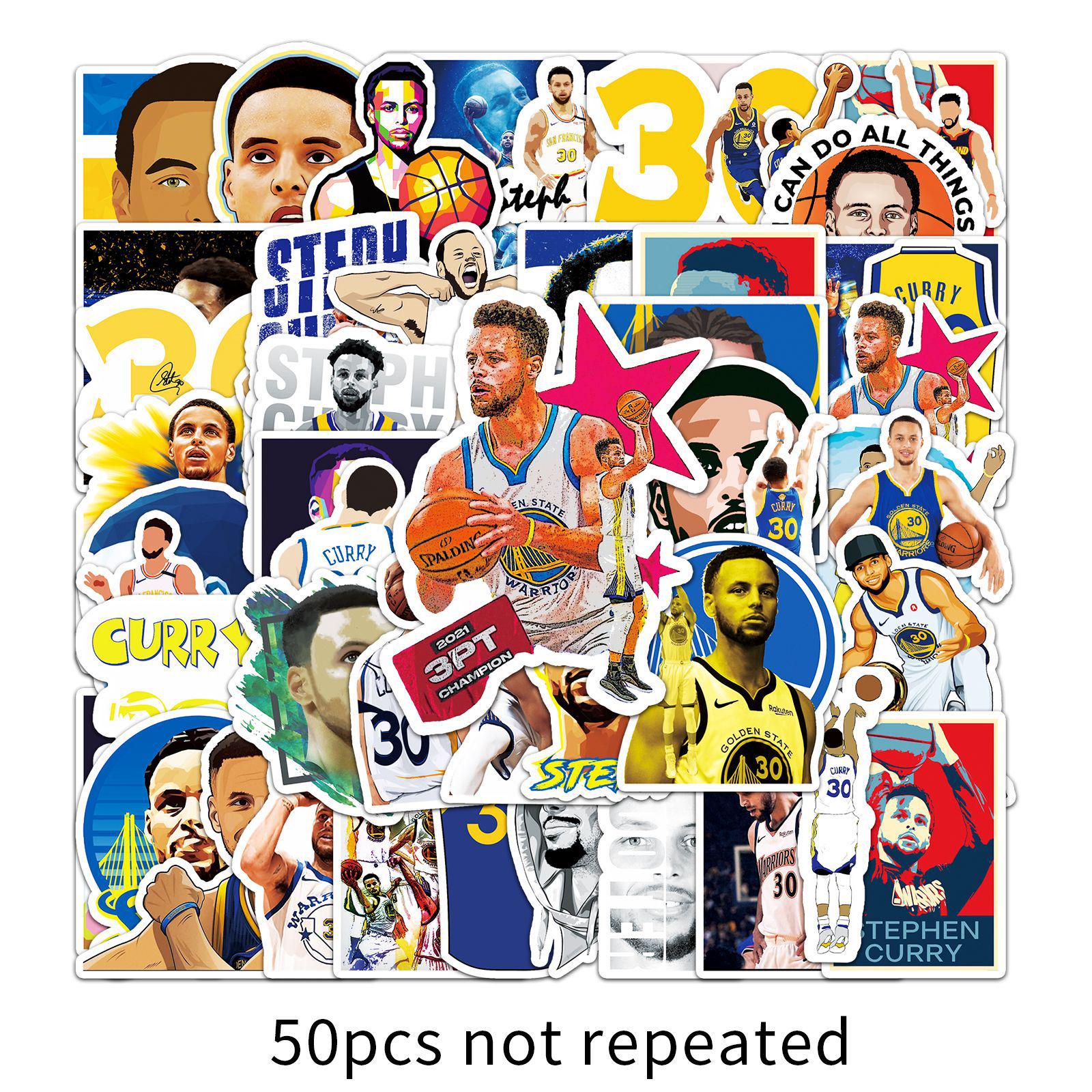 Curry Basketball Star Graffiti Stickers - 50 Pack for Suitcase, Scooter, Tablet, Car