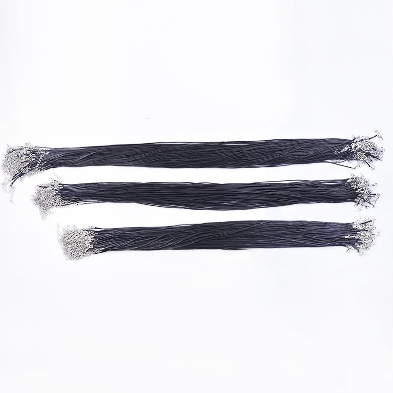 102030 Stück DIY Lederkordel für Anhänger 50 cm lang Halskettenseil Schwarze Farbe Geflochten Damen Herren Choker Verstellbar Hummerverschluss