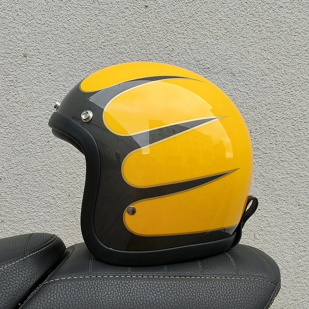 Retro Motorcycle Helmet Open Face ECE DOT Approved Moped 3/4 Vintage Low Profile Japanese Style Half Helmet Men Women Casco Moto