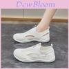 White Girls Summer Casual Mesh Sneakers With Breathable Pvc Outsole For Youth