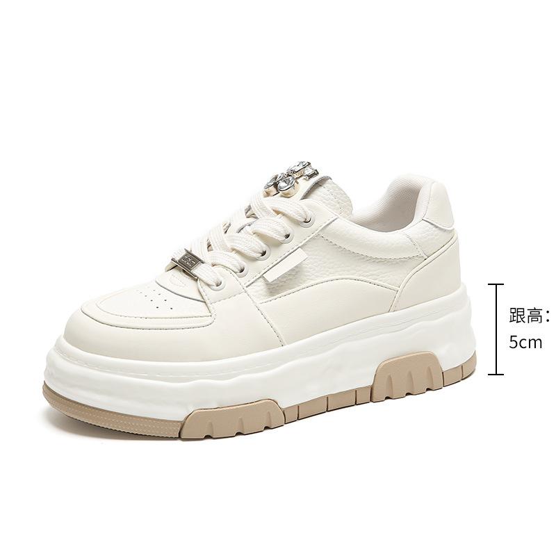 New Explosive Ins Board Shoes Autumn and Winter Platform Leather Casual Shoes Breathable Versatile Sports Heightening Shoes Women's Shoes