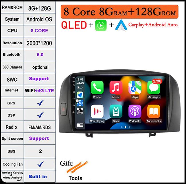 9'' Android 14 Car Radio For Hyundai Sonata NF 2004 - 2008 Multimedia Video Player Navigation Stereo GPS 4G Carplay Autoradio