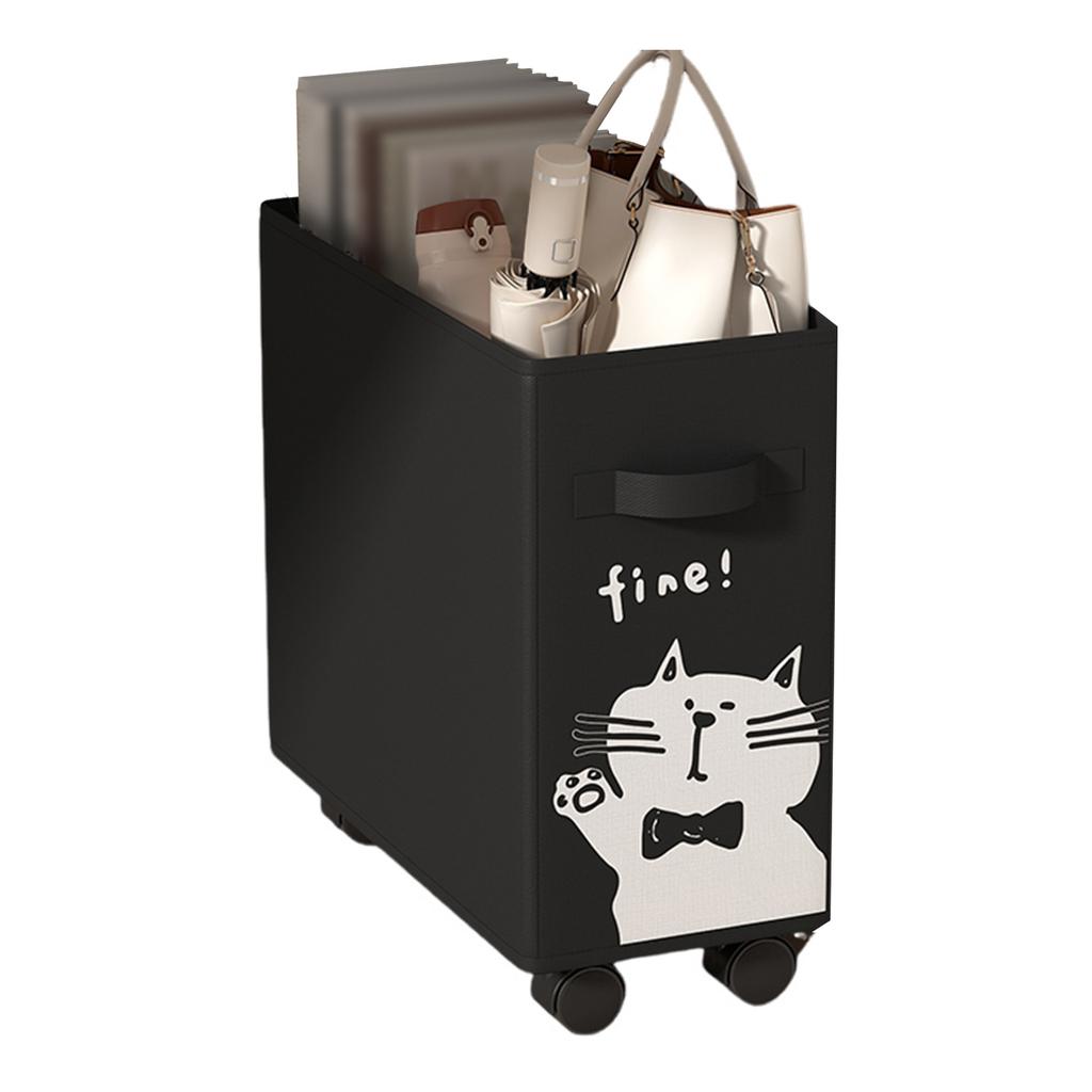 Under Desk Storage Basket with Wheels Mobile Office Organizer Rolling Cart for Workstation Bag Holder