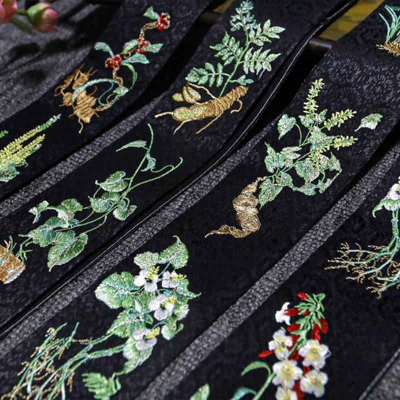 Left/Right Chinese Style Embroidered Lace Trim Fabric Collar Decoration for Hanfu Ancient Costume Skirt DIY Sewing Accessories