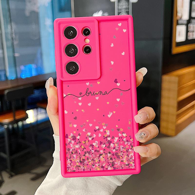 Para Samsung S24 FE S23 Plus S22 Ultra S21 FE S20 A54 A52 A34 A15 A14 Capa de telefone Little Love Heart Pattern Silicone macio à prova de choque