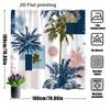 Elegant Tropical Botanical Palm Leaf Shower Curtain Waterproof Bathroom Decor Modern Coastal Abstract Print Liner Curtain Design