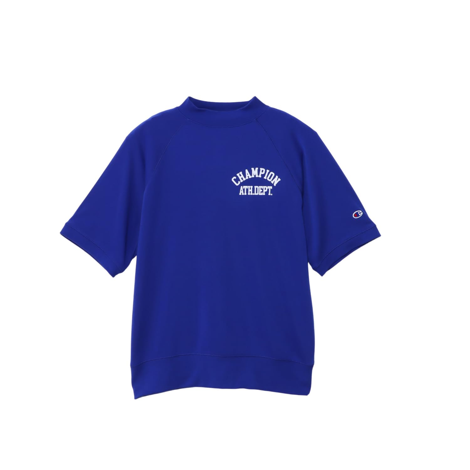 

Champion Short Sleeve Flock Relax Tech Weave Blue Men s Sweatshirt, 100% Polyester, Quick-Drying, Stretch, Antibacterial, Print, Fit, Terry, C3-BG003, синий