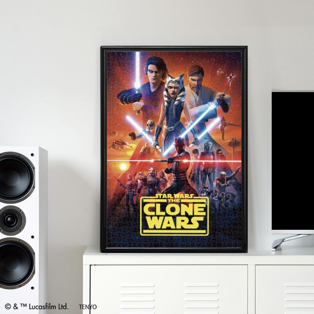 Tenyo (Tenyo) [Made In Japan] 1000-Piece Jigsaw Puzzle Star Wars: The Clone Wars (51x73.5cm) W-1000-695, Includes Glue, Spatula, and Service Card