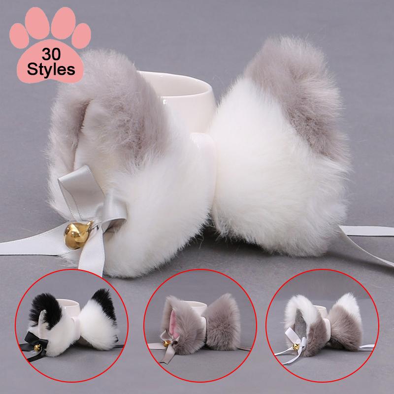 Vlásenka z uší kočky Fox Načechraný plyšový Cosplay klip Barrette Party Kostýmní doplněk