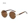 Rimless Round Sunglasses Men Fashion Classic Vintage Outdoor Shades Ins Trendy Luxury  Design Anti-UV Sun Glasses