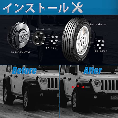 JiiinMiiin Wide Tread Spacer with Hub 20mm PCD100 4H Inner Diameter 54.1mm M12 x P1.5 Forged Matte Black (Set of 2)