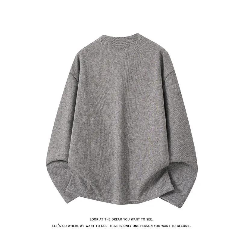 2026 Frühling Herbst Herren Lockere Hoodies Herren Schwergewicht Übergroßes T-Shirt Mann Streetwear Mode Sweatshirt Männlich Fleece Pullover