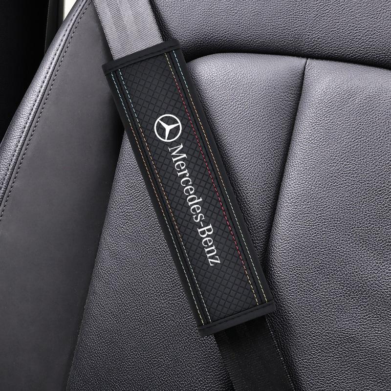 CRI12pcs New High-end Leather Car Seat Belt Cover Shoulder Pad Neck Protection For Mercedes Benz CLC Class W204 W203 W205 W463 W176
