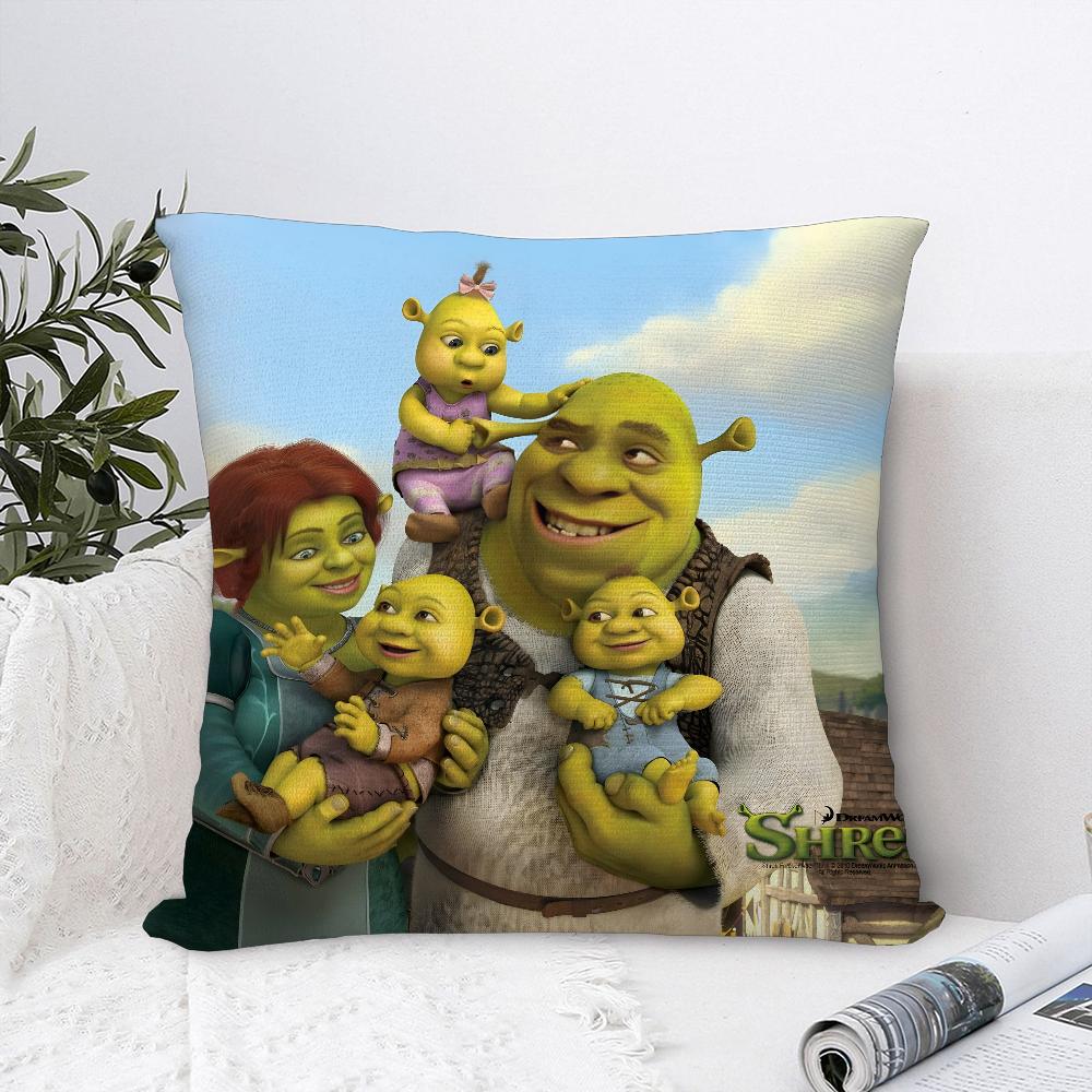 Federa Cuscino Divertente S-Shrek Film Fantasy Decorazione Divano Casa Stampa Fronte/Retro Peluche Quadrato Copricuscini Decorazione Cuscino