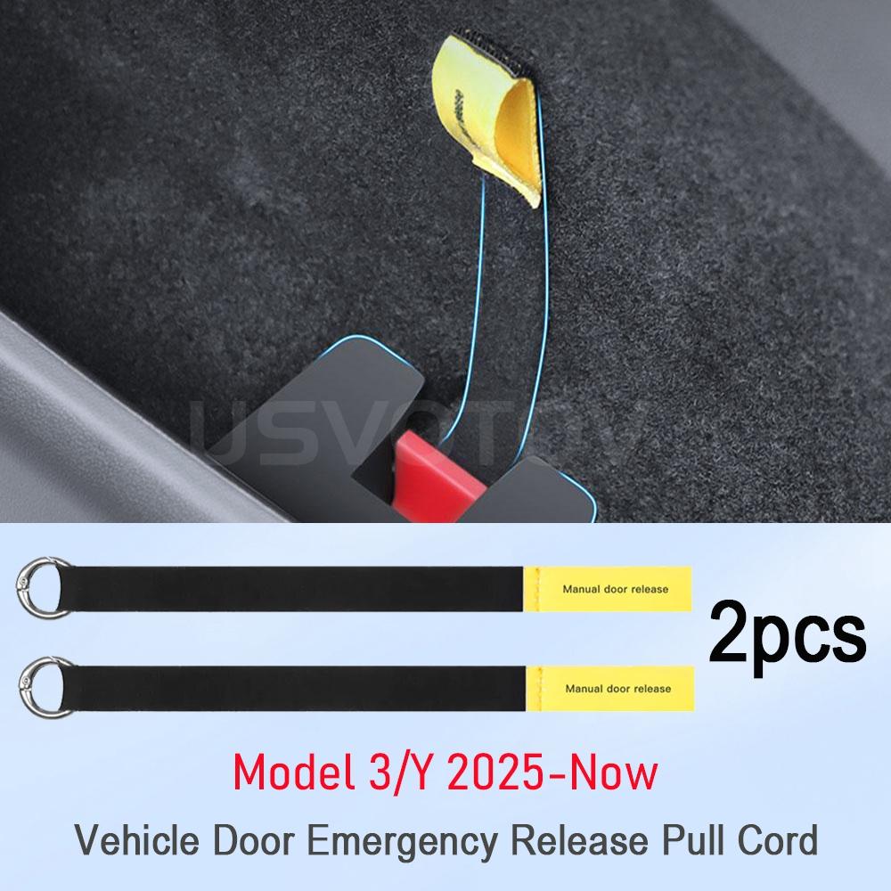

Car Door Emergency Release Pull Cord for Tesla Model 3 Y Juniper 2025 2026 Rear Door Emergency Switch Pull Rope Safety Accessory